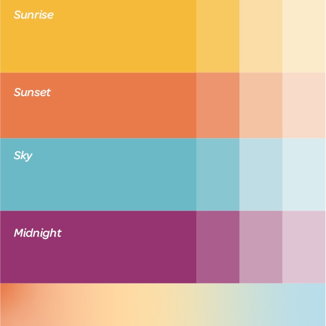 Brand color palette.